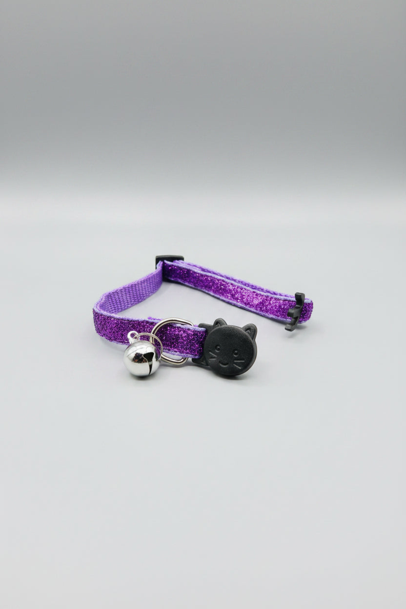 [Ready Stock] Mimi Pet Store Cute Cat Collar With Bell | Adjustable Kitten Safety Neck Strap Pet Accessories (Purple)
