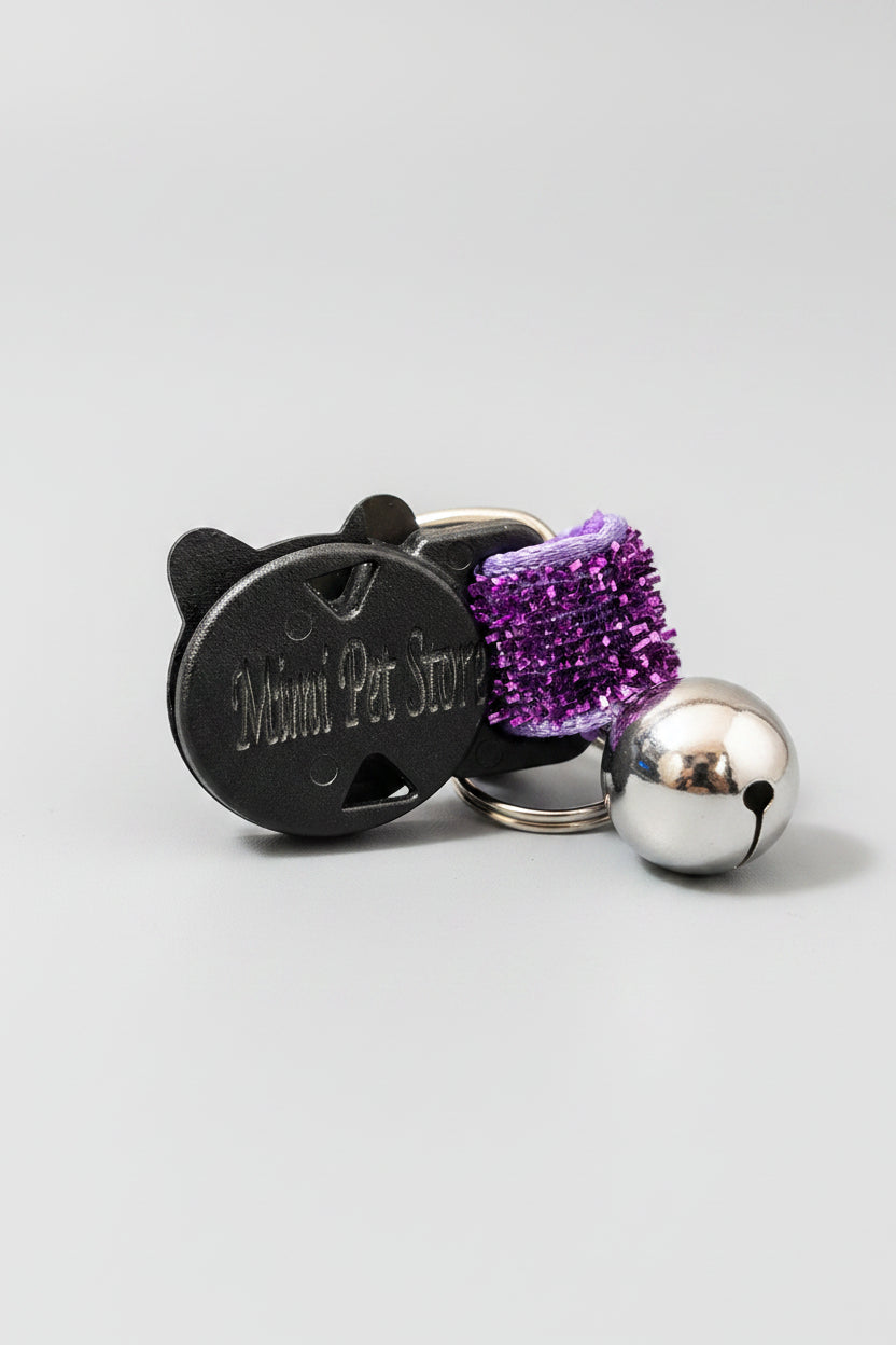 [Ready Stock] Mimi Pet Store Cute Cat Collar With Bell | Adjustable Kitten Safety Neck Strap Pet Accessories (Purple)
