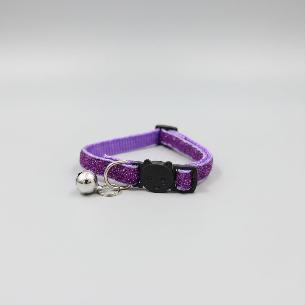 [Ready Stock] Mimi Pet Store Cute Cat Collar With Bell | Adjustable Kitten Safety Neck Strap Pet Accessories (Purple)