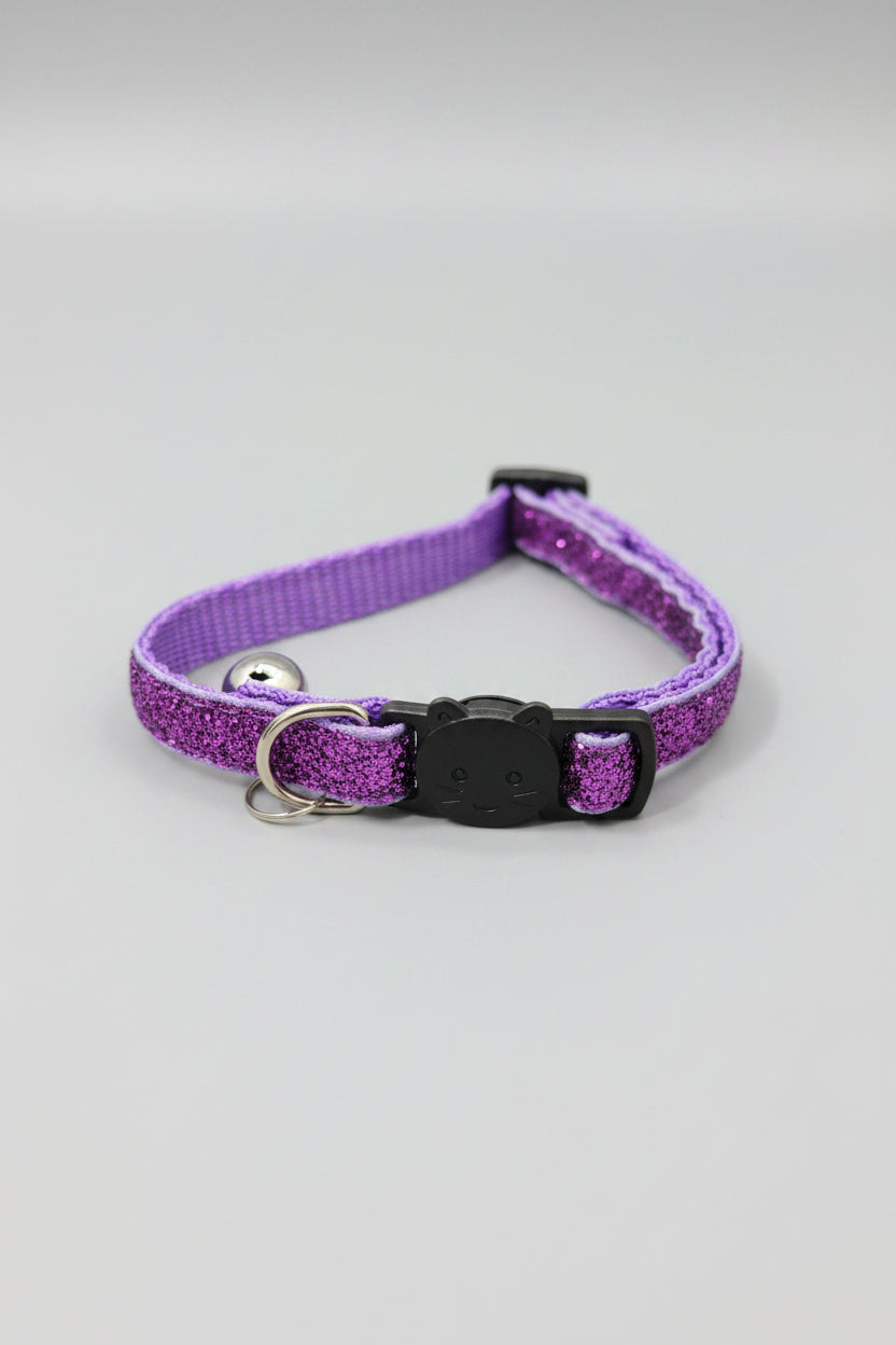 [Ready Stock] Mimi Pet Store Cute Cat Collar With Bell | Adjustable Kitten Safety Neck Strap Pet Accessories (Purple)