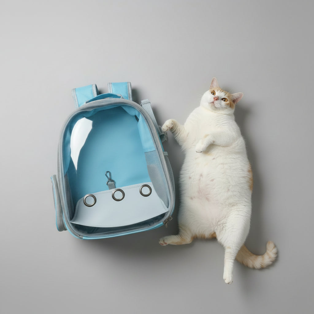 [READY STOCK] Large Capacity Transparent Cat Backpack | Breathable Pet Space Capsule Carrier Bag Beg Kucing