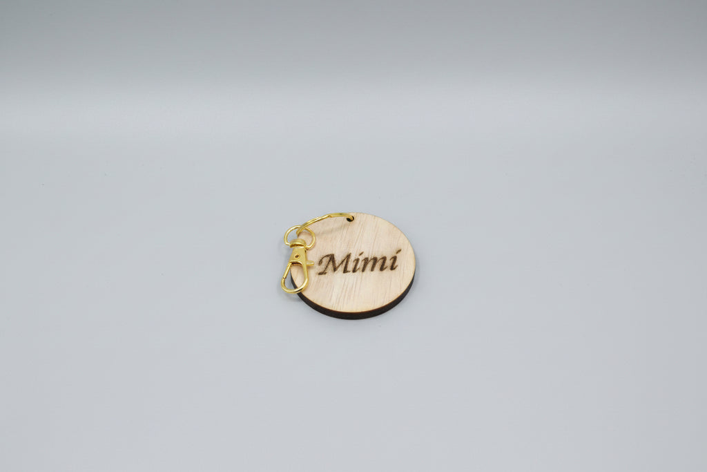 Custom Round Wooden Engraved Name Keychain (4.8cm Diameter)