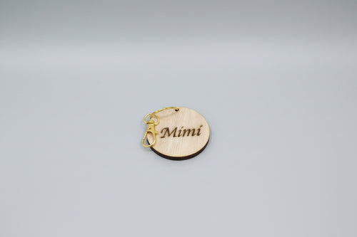 Custom Round Wooden Engraved Name Keychain (4.8cm Diameter)