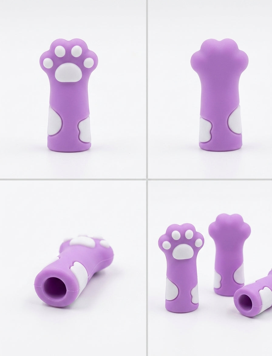 Cute Cat Paw Pencil Grip Sleeve | Soft Silicone Pencil Pen Cover | Anti-Slip Writing Grip