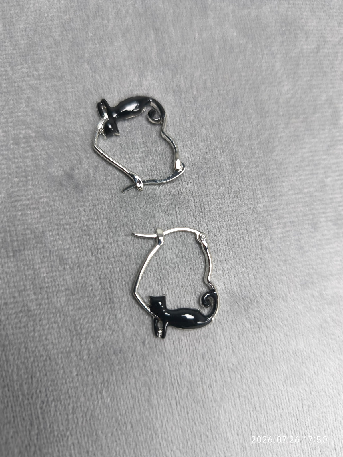 Cute Black Cat Hoop Earrings for Women | Kawaii Cat Shape Fashion Earrings | Animal Jewelry Gift