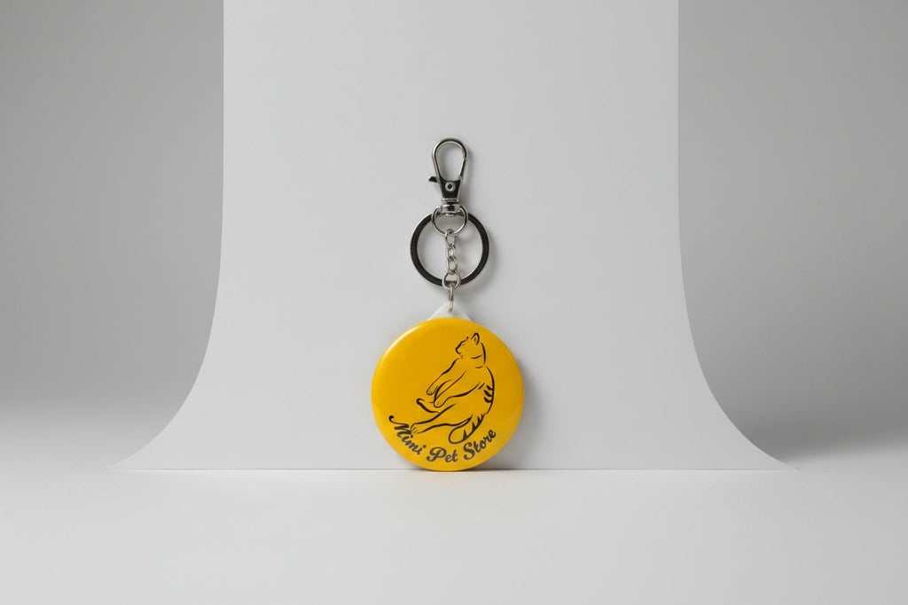 Mimi Pet Store Badge with Mirror Keychain (5.7cm Diameter)