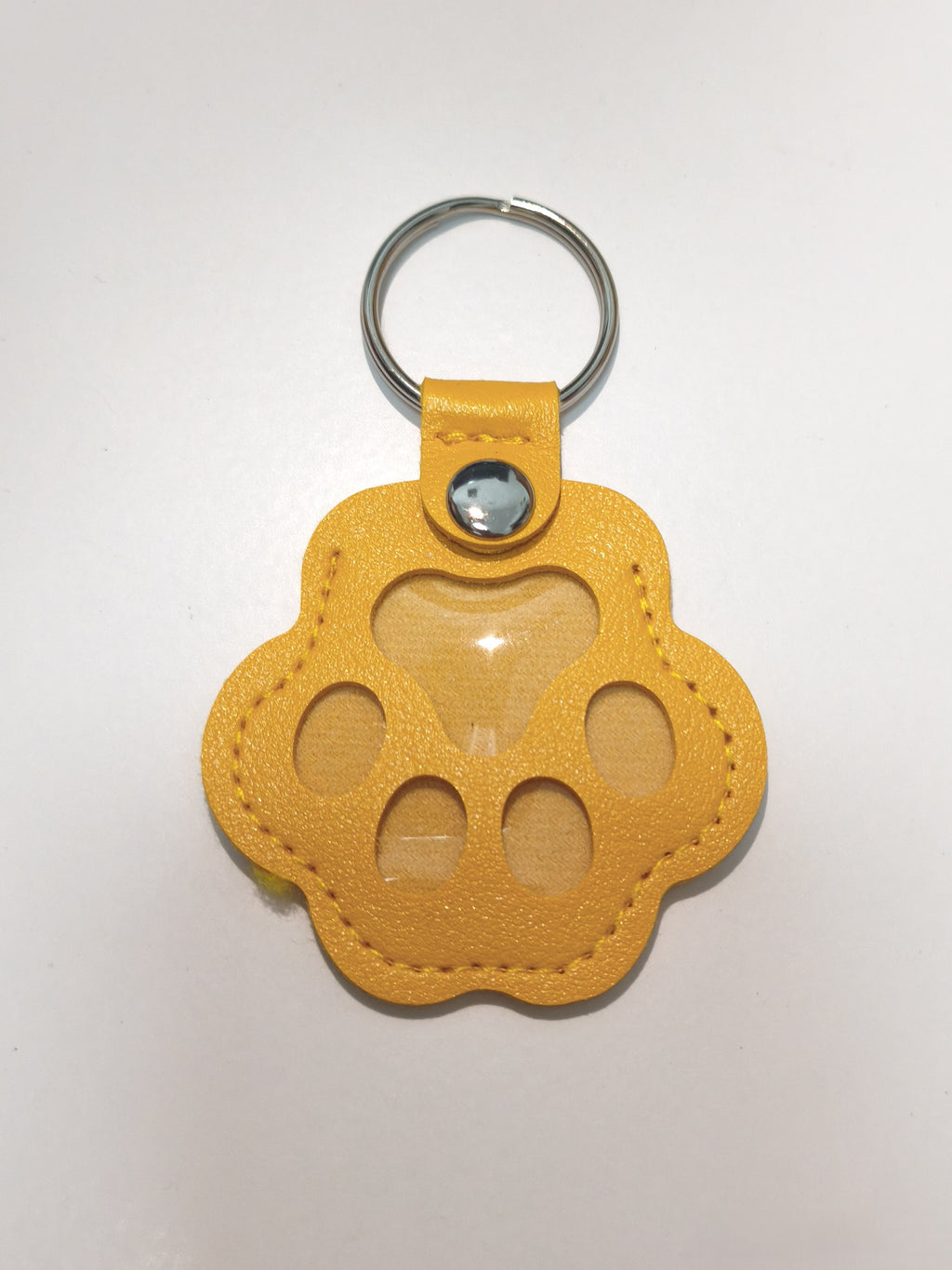 Pet Memorial Paw Print Keychain | Leather Paw Shape Fur Keepsake Key Ring | Pet Hair Memory Souvenir Gift